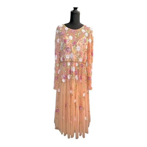 NWT  Mac Duggal Sequin Floral Tulle Dress | Style #5716 | Size 16 | Romantic & R - Picture 1 of 16